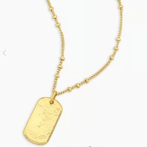 Gorjana Gold Charm Griffin Dog Tag Necklace B13